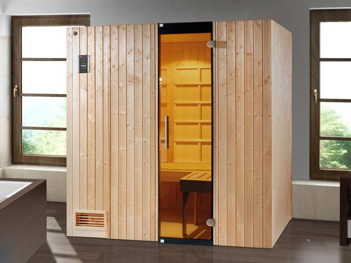Weka Infrarot-Sauna-Kombikabine Uppsala mit Flächenstrahlern und Sauna-Bioofen 3,6 kW