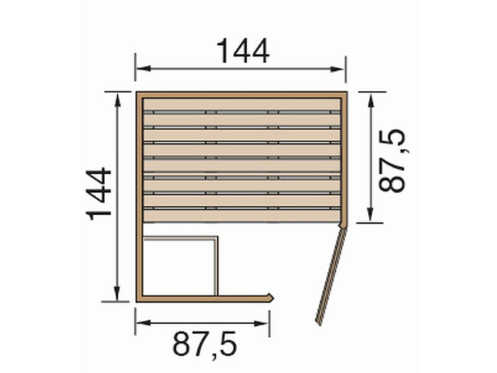 Weka Massivholz-Elementsauna Laukkala 1 GT inkl. Sauna-Leuchtenset
