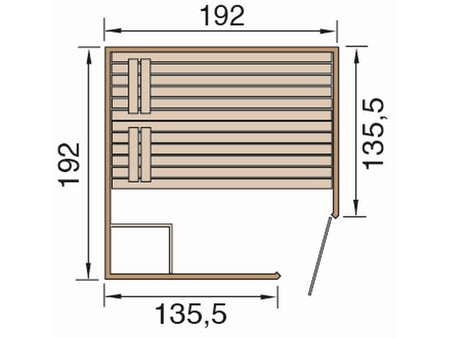 Weka Massivholz-Elementsauna Laukkala 3 GTF inkl. Saunaleuchtenset