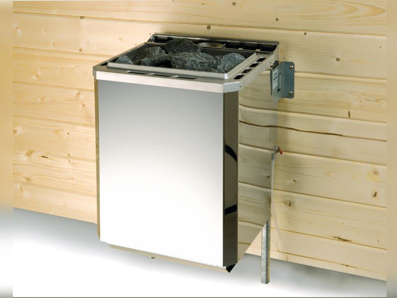 Weka Massivholz-Elementsauna Laukkala 3 GTF inkl. 7,5 kW Bioofen digitale Steuerung, mit Saunaleucht