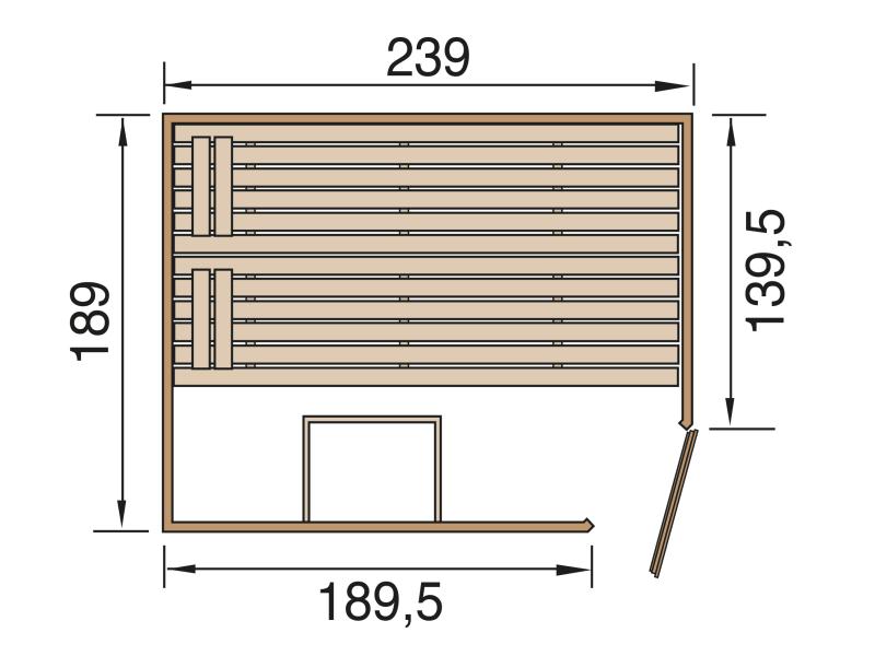 Weka Massivholzsauna 38 mm Valida Eck 3 GT