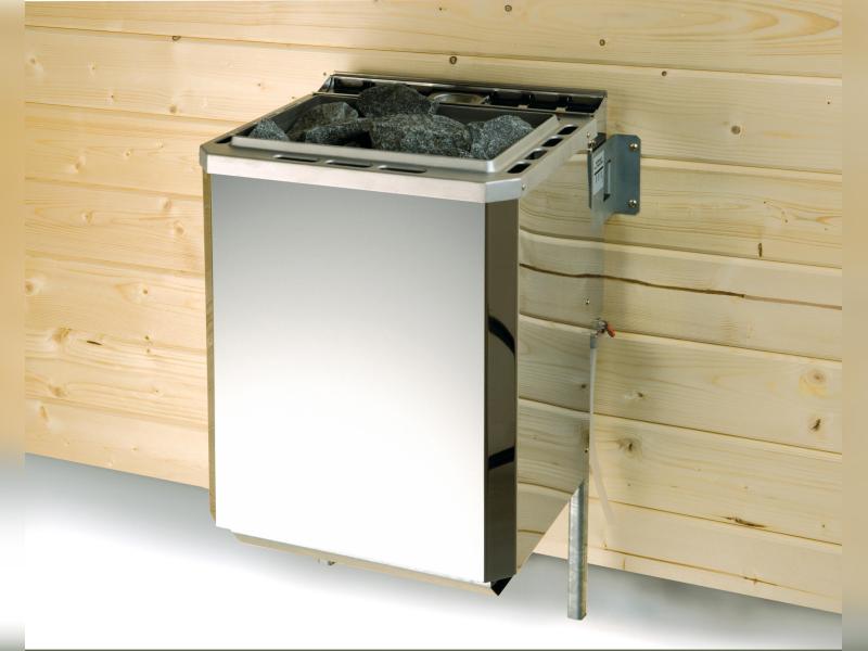 Weka Massivholzsauna Valida 4 GTF, inkl. 7,5 kW Bioofen digitale Steuerng (BioS), Ganzglastür und Fe