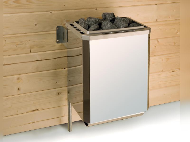 Weka Massivholzsauna Valida Eck 1 GTF, inkl. 4,5 kW Ofen digitale Steuerung (OS), mit Ganzglastür un
