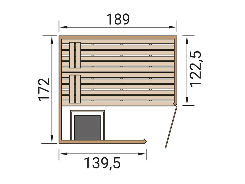 Weka Massivholzsauna Valida Eck 1,8 GT, inkl. 5,4 kW Ofen Kompakt integr. Steuerung