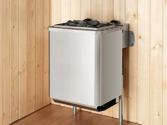 Weka Massivholzsauna Valida Eck 2 GT, inkl. 5,4 kW Ofen Kompakt mit integr. Steuerung, Ganzglastür