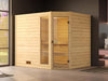 Weka Massivholzsauna Valida Eck 3 GTF, inkl. 9 kW Ofen mit digitaler Steuerung (OS), Ganzglastür und