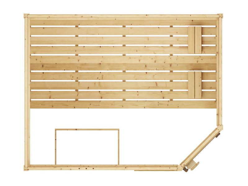 Weka Massivholzsauna Valida Eck 3 GTF, inkl. 9 kW Ofen mit digitaler Steuerung (OS), Ganzglastür und