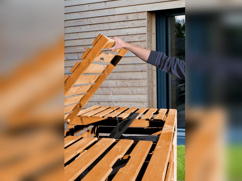 Weka Mülltonnenbox für 2 Tonnen in honigbraun
