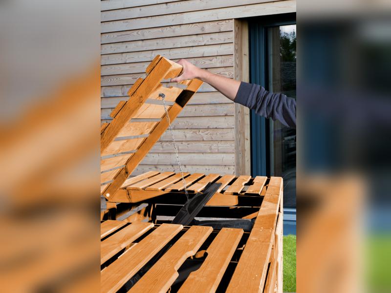 Weka Mülltonnenbox für 3 Tonnen in honigbraun