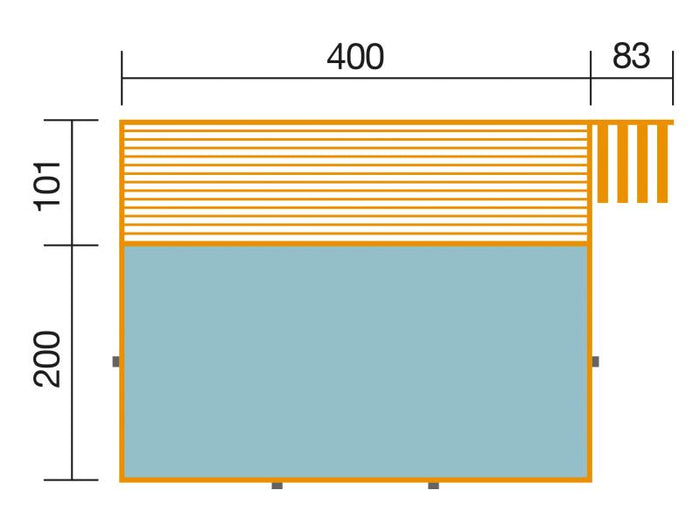 Weka Pool 595 Gr. 1 Folie blau  inkl. Sandfilteranlage und Technikraum