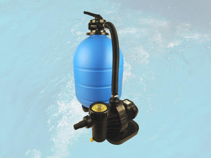 Weka Pool 595 Gr. 1 Folie blau  inkl. Sandfilteranlage und Technikraum