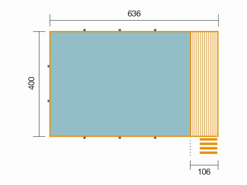 Weka Pool 595 Gr. 2 Folie blau  inkl. Sandfilteranlage und Technikraum