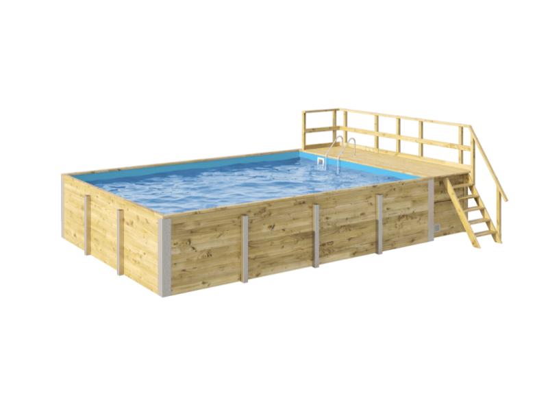 Weka Pool 595 Gr. 2 Folie blau  inkl. Sandfilteranlage und Technikraum