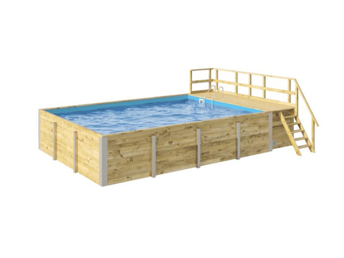 Weka Pool 595 Gr. 2 Folie blau  inkl. Sandfilteranlage und Technikraum