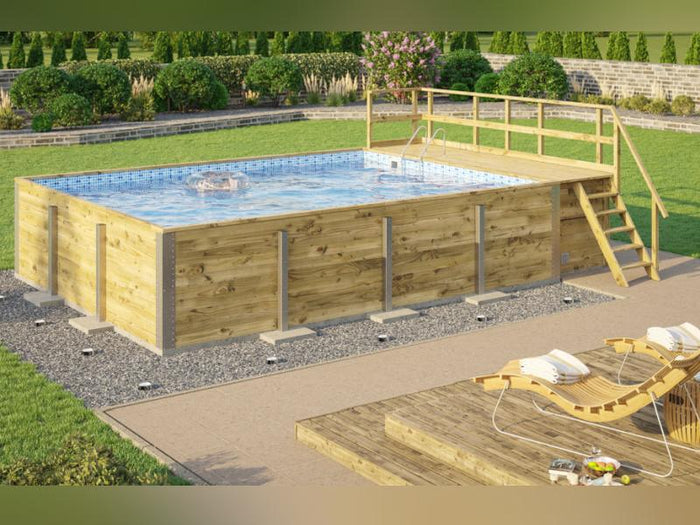 Weka Pool 595 Gr. 2 Folie blau/mosaic  inkl. Sandfilteranlage und Technikraum