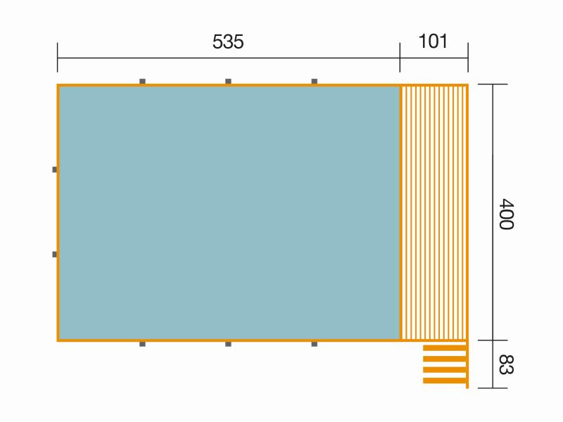Weka Pool 595 Gr. 2 Folie blau/mosaic  inkl. Sandfilteranlage und Technikraum