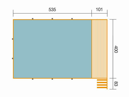 Weka Pool 595 Gr. 2 Folie blau/mosaic  inkl. Sandfilteranlage und Technikraum