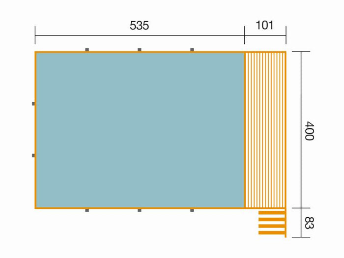 Weka Pool 595 Gr. 2 Folie blau/mosaic  inkl. Sandfilteranlage und Technikraum