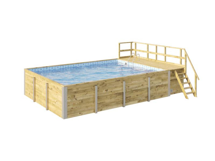Weka Pool 595 Gr. 2 Folie blau/mosaic  inkl. Sandfilteranlage und Technikraum