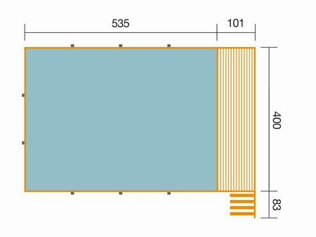 Weka Pool 595 Gr. 2 Folie hellgrau  inkl. Sandfilteranlage und Technikraum