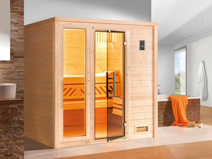 Weka Premium-Massivholzsauna 45 mm Bergen 1 GTF