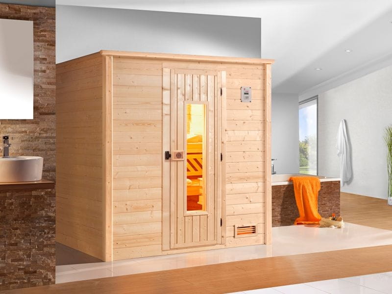 Weka Premium-Massivholzsauna 45 mm Bergen 2 HT ohne Ofen