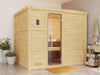 Weka Premium-Massivholzsauna 45 mm Bergen 3 GT, natur