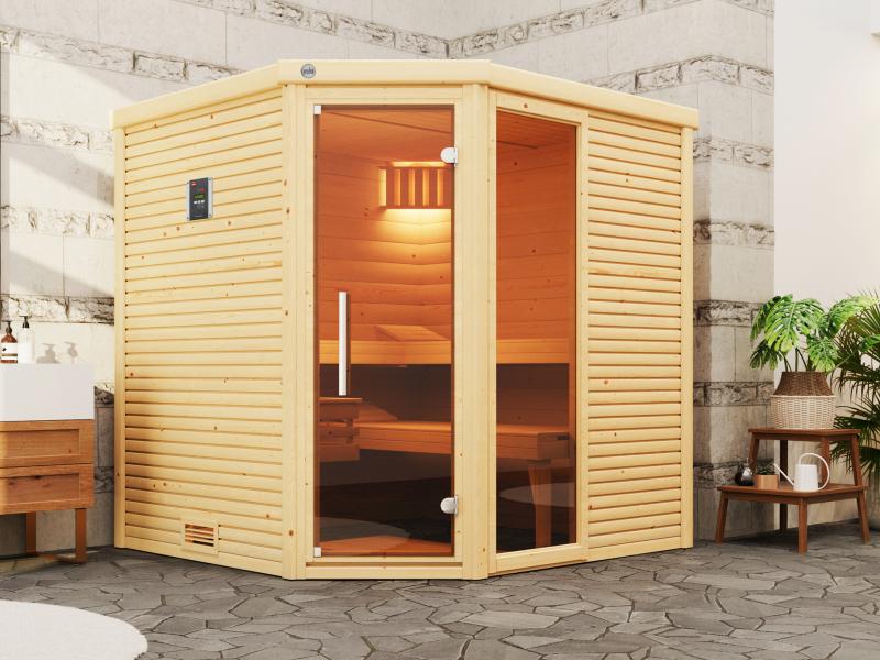 Weka Premium Massivholzsauna Cubilis 2 GTF - inklusive Montage und Lieferung