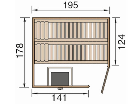 Weka Premium-Massivholzsauna Turku 1 GT Sparset 1 inkl. 7,5 kW Sauna-Ofen