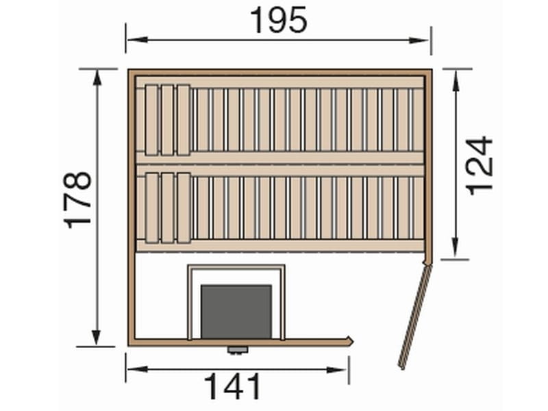 Weka Premium-Massivholzsauna Turku 1 GT Sparset 2 inkl. 7,5 kW Sauna-Bioofen