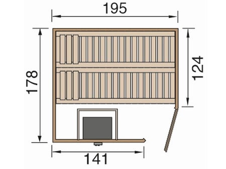 Weka Premium-Massivholzsauna Turku 1 GT Sparset 2 inkl. 7,5 kW Sauna-Bioofen