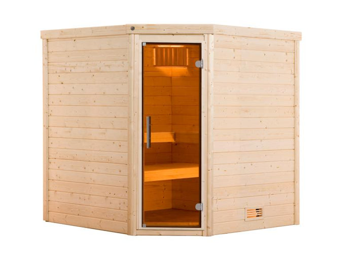 Weka Premium-Massivholzsauna Turku 1 GT Sparset 2 inkl. 7,5 kW Sauna-Bioofen