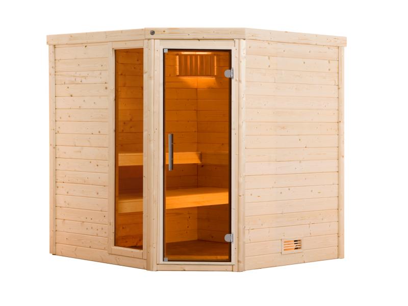 Weka Premium-Massivholzsauna Turku 1 GTF Sparset 2 inkl. 7,5 kW Sauna-Bioofen