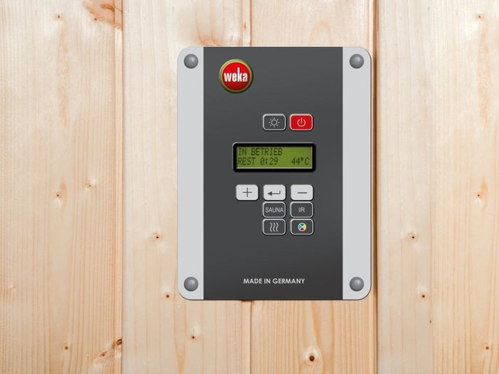 Weka Premium-Massivholzsauna Turku 1 GTF Sparset 2 inkl. 7,5 kW Sauna-Bioofen