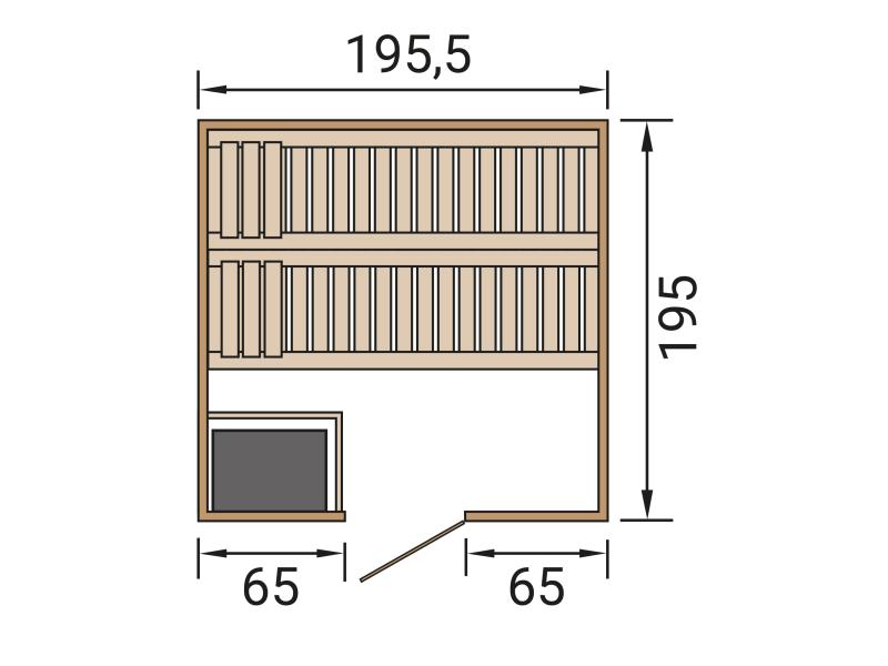 Weka Premium Sauna Bergen 2, inkl. Sparset mit 7,5 kW Bios inkl. Steuerung, Ganzglastür