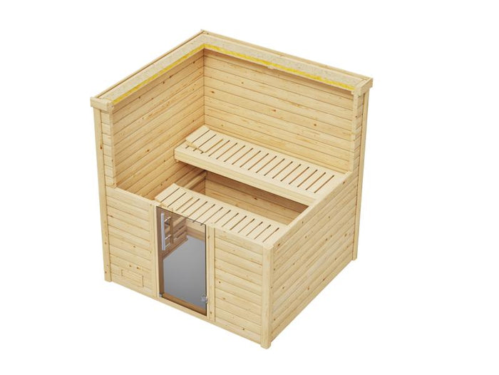 Weka Premium Sauna Bergen 2, inkl. Sparset mit 7,5 kW Bios inkl. Steuerung, Ganzglastür