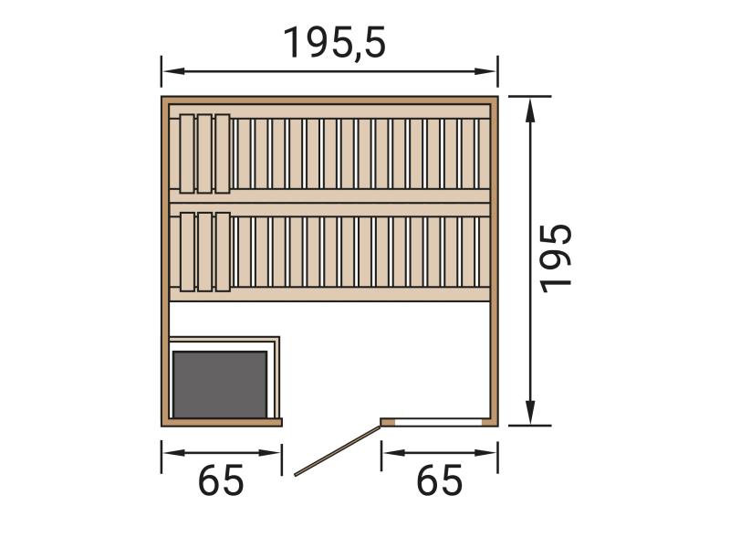 Weka Premium Sauna Bergen 2, inkl. Sparset mit 7,5 kW OS inkl. Steuerung, Ganzglastür und Fenster (G