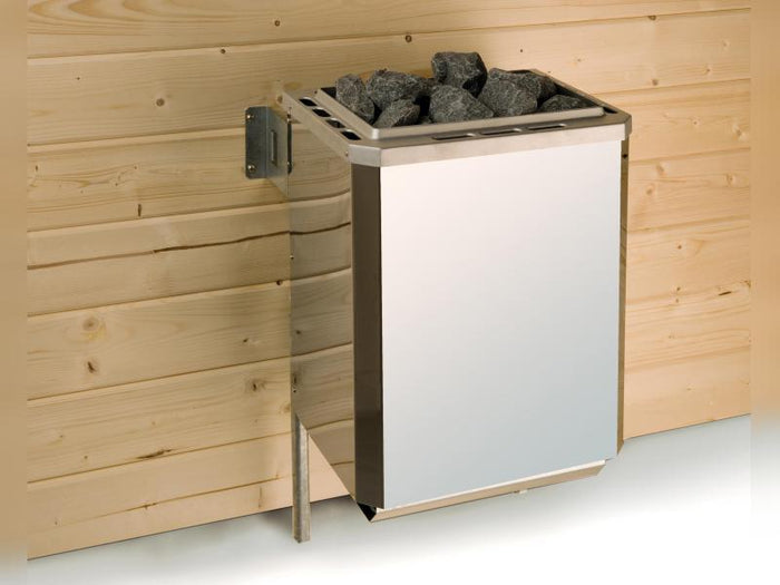 Weka Premium Sauna Bergen 2, inkl. Sparset mit 7,5 kW OS inkl. Steuerung, Ganzglastür und Fenster (G