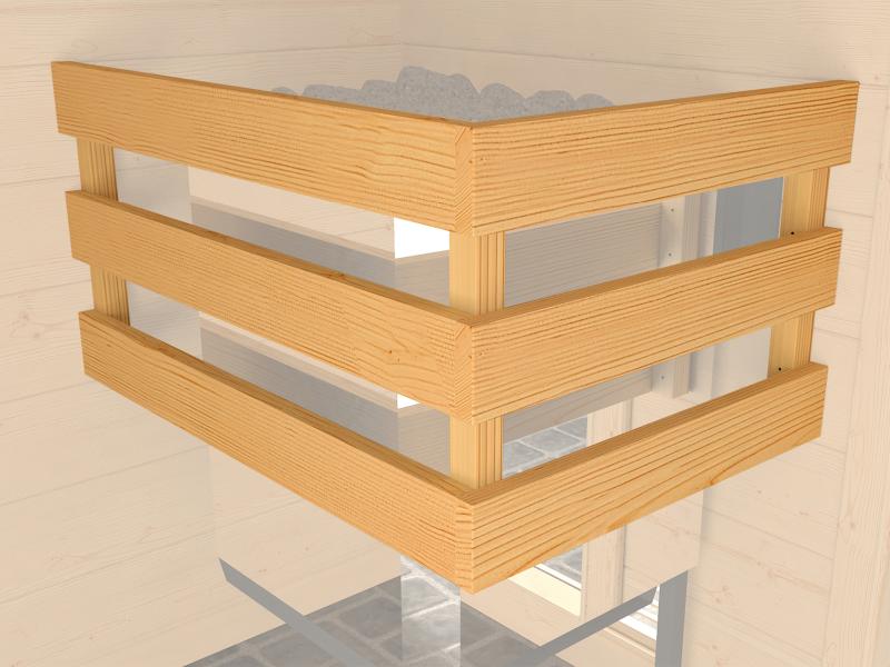 Weka Premium Sauna Bergen 2, inkl. Sparset mit 7,5 kW OS inkl. Steuerung, Ganzglastür und Fenster (G