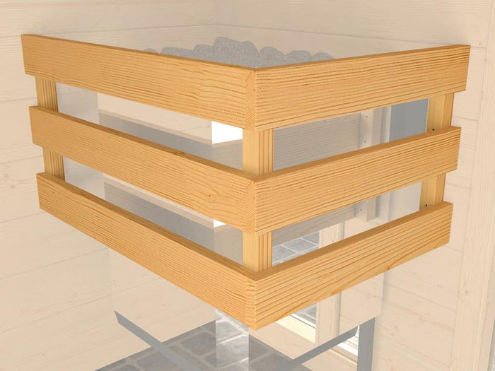 Weka Premium Sauna Bergen 2, inkl. Sparset mit 7,5 kW Bios inkl. Steuerung, Ganzglastür und Fenster