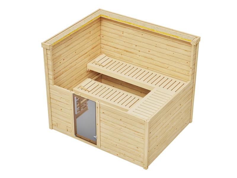 Weka Sauna Bergen Gr. 3 GT,  inkl. 9 kW Ofen digitale Steuerung (OS)