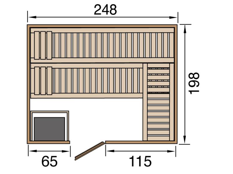 Weka Sauna Bergen Gr. 3 inkl. 7,5 kW OS