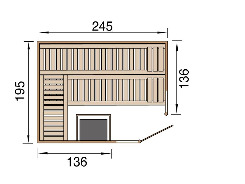 Weka Sauna Kemi Eck Gr. 3 inkl. 7,5 kW OS