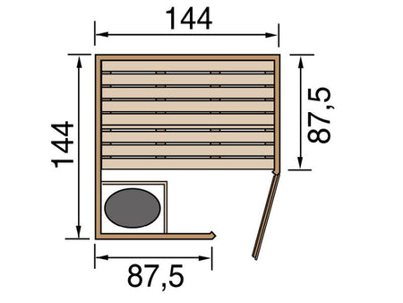 Weka Sauna Laukkala Gr.1 inkl. 3,6 kW OS inkl. Saunaleuchten Set