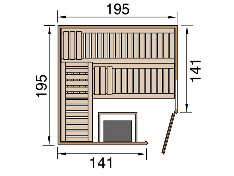 Weka Sauna Turku Gr. 2 GT/F inkl. 7,5 kW OS