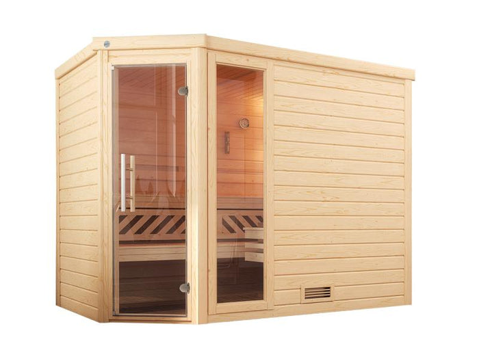 Weka Sauna Turku Gr. 3 GTF, inkl. 9 kW Ofen Kompakt mit integr. Steuerung, mit Fenster