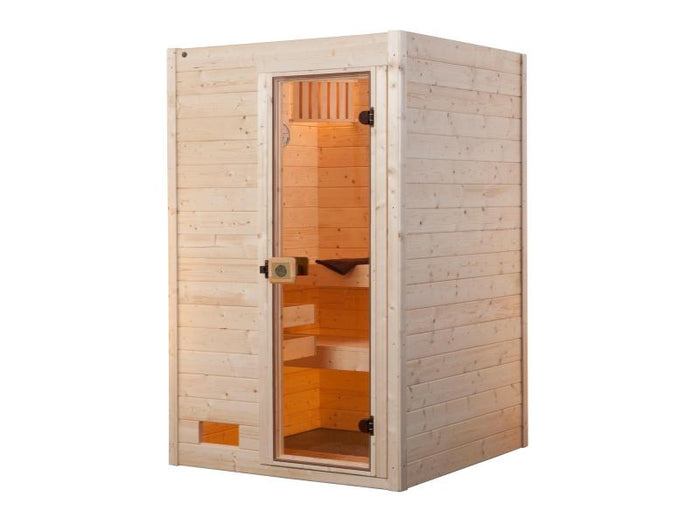 Weka Sauna VALIDA Gr. 1 im Set 4,5 kW OS inkl. digitaler Steuerung, Glastür