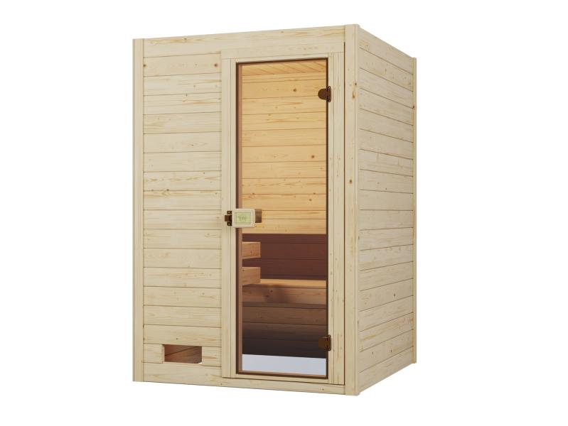 Weka Sauna Valida Gr. 1 inkl. 3,6 kW Ofen mit digitaler Steuerung (OS), Ganzglastür