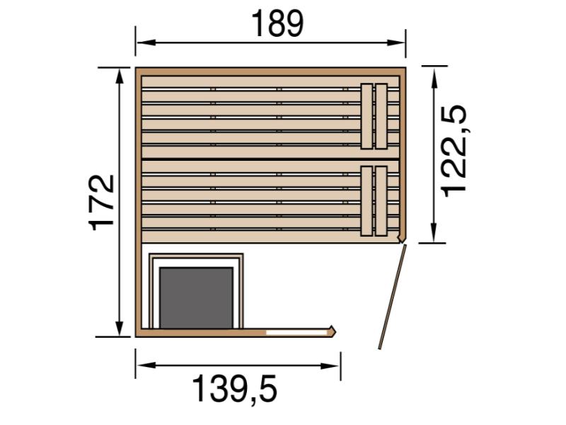 Weka Sauna VALIDA Gr. 1,8 im Set 7,5 kW BioS
