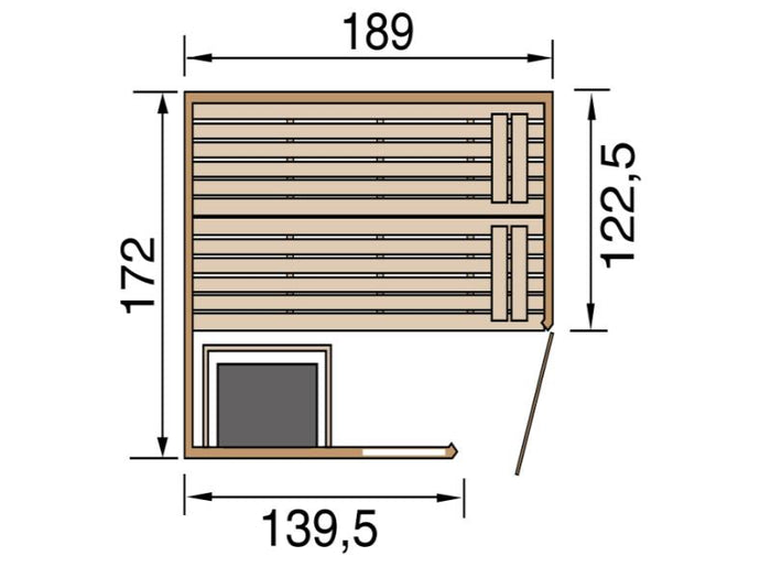 Weka Sauna VALIDA Gr. 1,8 im Set 7,5 kW BioS